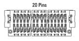 Dimensioner Zero8 Plug, lige, 20-polet