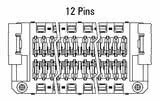 Dimensioner Zero8-stik, lige, 12-polet