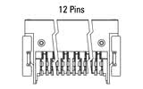 Dimensioner Zero8-stik, vinklet, 12-polet