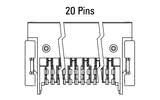 Dimensioner Zero8-stik, vinklet, 20-polet