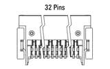 Dimensioner Zero8-stik, vinklet, 32-polet