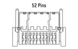 Dimensioner Zero8-stik, vinklet, 52-polet