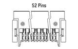 Dimensioner Zero8-stik, vinklet, 52-polet