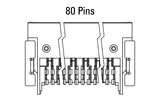 Dimensioner Zero8-stik, vinklet, 80-polet