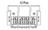 Dimensioner Zero8-stik, vinklet, 12-polet
