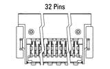 Dimensioner Zero8-stik, vinklet, 32-polet