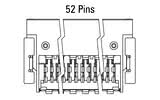 Dimensioner Zero8-stik, vinklet, 52-polet