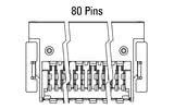 Dimensioner Zero8-stik, vinklet, 80-polet